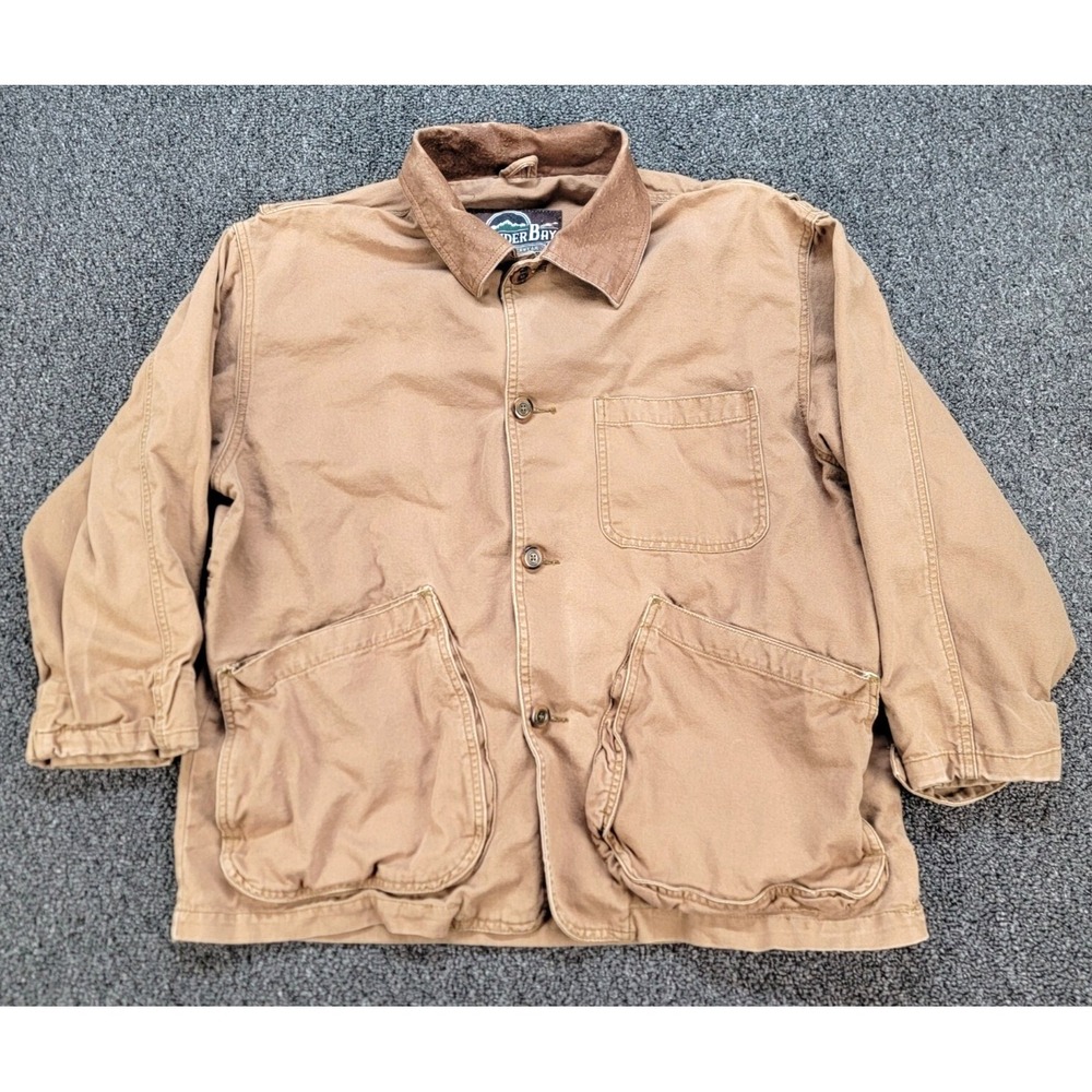 Thunder Bay Jacket Mens M Brown Chore Barn Coat Corduroy Collar Workwear Vintage